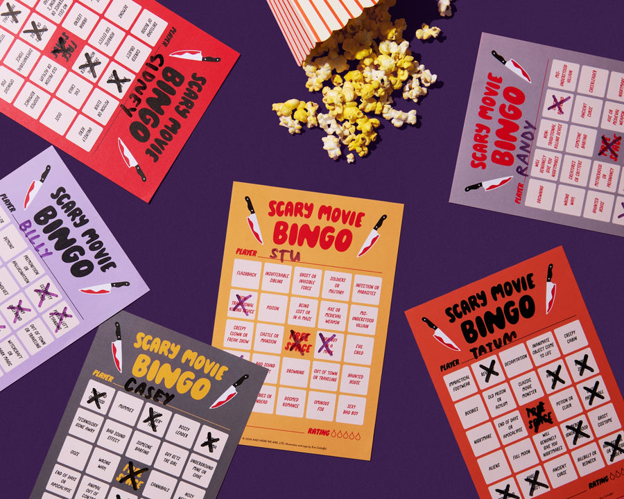 Movie Night Bingo - Scary Movie-Notepad Games-And Here We Are