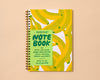 Letterpress A5 Spiral Notebook—Bananas (Modern Summer Fruit)-Spiral Notebooks-And Here We Are