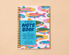 Letterpress A5 Spiral Notebook—Rainbow Trout (Colorful Fish)-Spiral Notebooks-And Here We Are