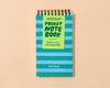 Letterpress Small Spiral Notebook—Blue/Green Stripe (Notes)-Spiral Notebooks-And Here We Are