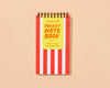 Letterpress Small Spiral Notebook—Cabana Stripe Red/Pink (Notes)-Spiral Notebooks-And Here We Are