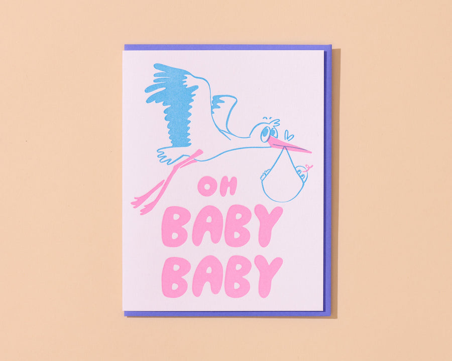 Oh Baby Baby Stork Card-Greeting Cards-And Here We Are