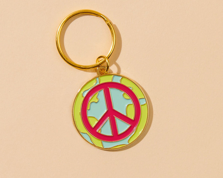 Peace on Earth Keychain-Enamel Keychains-And Here We Are