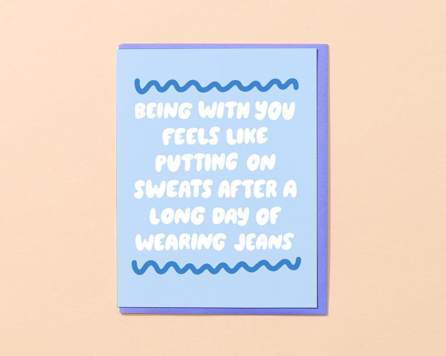 Putting On Sweats Card-Greeting Cards-And Here We Are