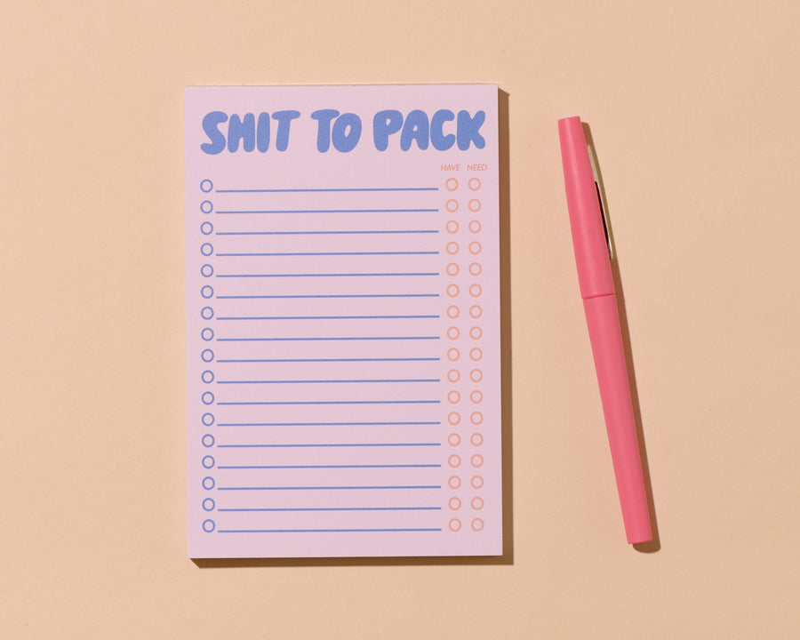 Shit To Pack Notepad-Notepads-And Here We Are