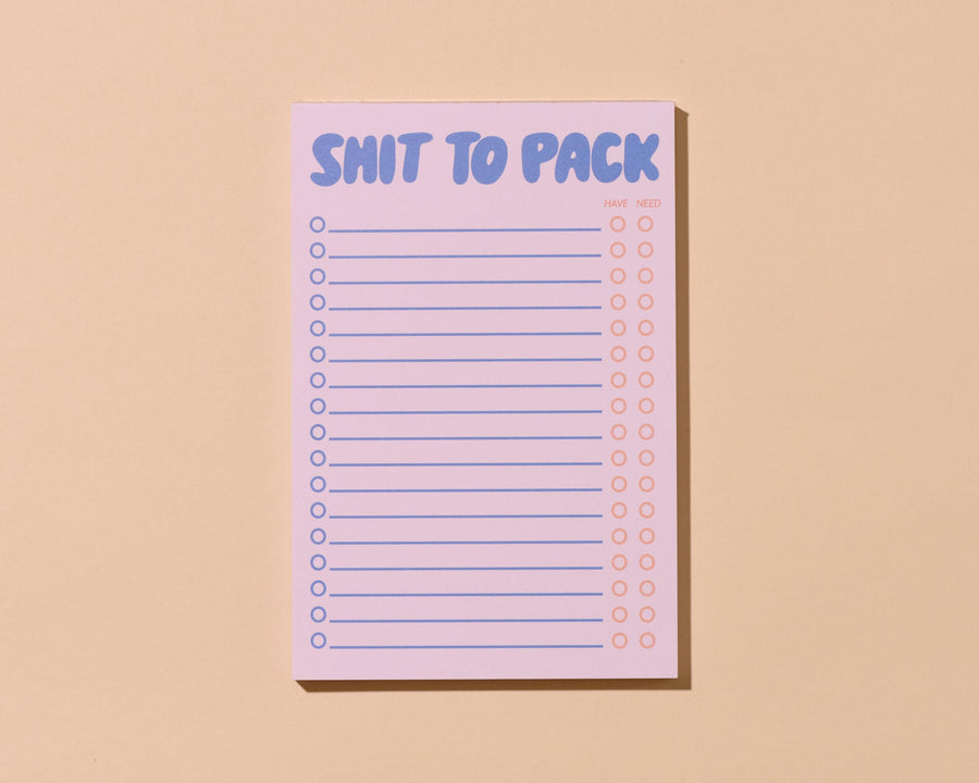 Shit To Pack Notepad-Notepads-And Here We Are