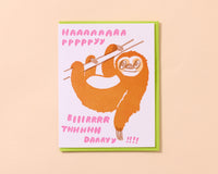 Letterpress Birthday Card—Sloth (Cute, Funny, Kid) – And Here We Are