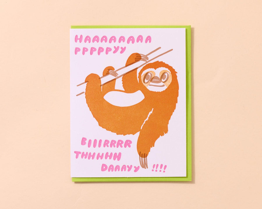 Urban Outfitters And Here We Are Sloth Birthday Card