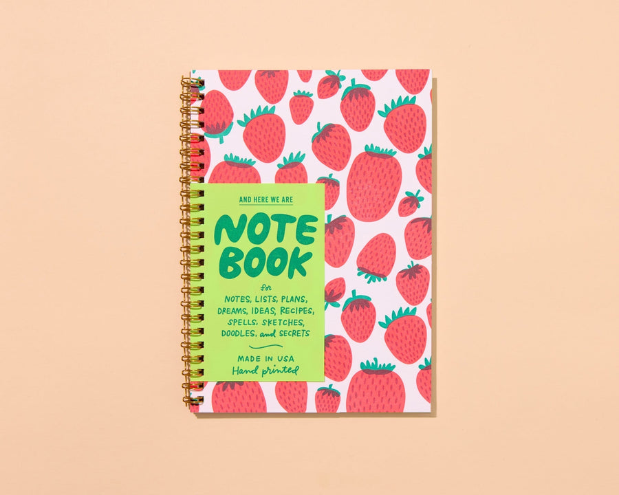 Strawberries A5 Notebook-Spiral Notebooks-And Here We Are