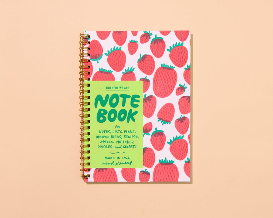 Strawberries Notebook-Spiral Notebooks-And Here We Are