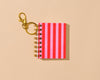 Letterpress Teenybook Mini Notebook Bag Charm—Cabana Stripe-Spiral Notebook: Teenybook Bag Charms-And Here We Are