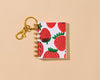 Letterpress Teenybook Mini Notebook Bag Charm—Strawberry-Spiral Notebook: Teenybook Bag Charms-And Here We Are