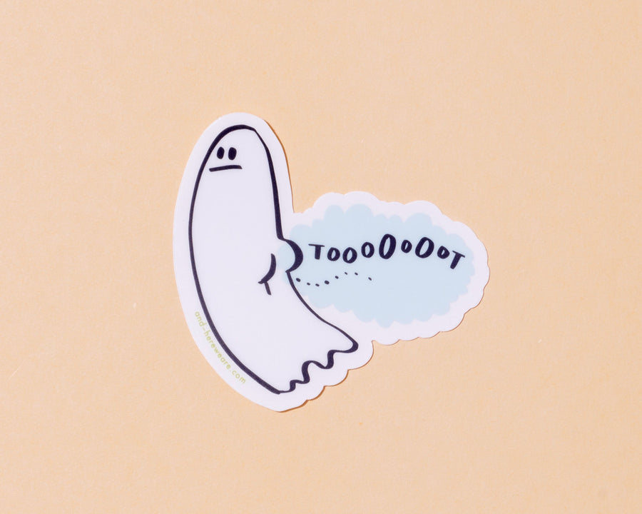 Tootin' Ghost Sticker-Stickers-And Here We Are