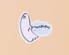 Clear Vinyl Sticker—Tootin' Ghost (Funny, Spooky)-Stickers-And Here We Are
