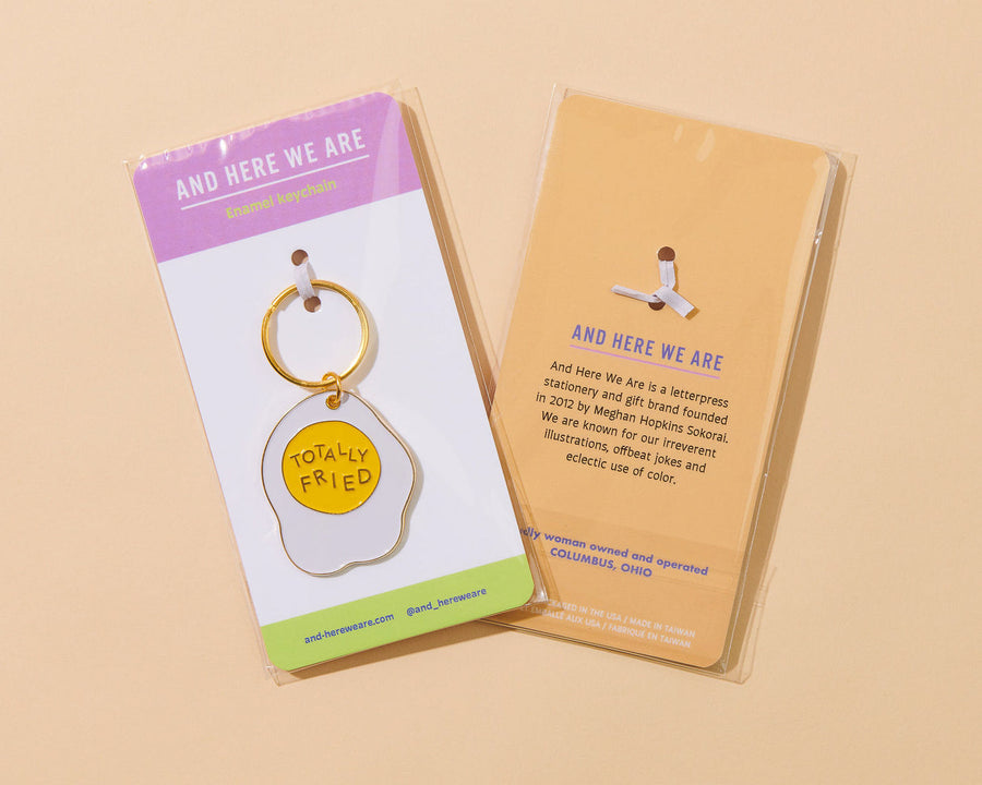 Totally Fried Egg Keychain-Enamel Keychains-And Here We Are