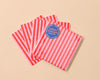 Letterpress Reusable Vellum Coasters—Cabana Stripe: Red/Pink-Coasters-And Here We Are