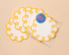 Letterpress Reusable Vellum Coasters—Coquette Scallop Yellow-Coasters-And Here We Are