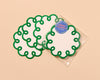 Letterpress Reusable Vellum Coasters—Coquette Scallop Green-Coasters-And Here We Are