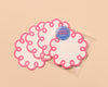 Letterpress Reusable Vellum Coasters—Coquette Scallop Pink-Coasters-And Here We Are