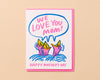 Letterpress Mother's Day Card—We Love Mom (Baby Birds, Kids)-Greeting Cards-And Here We Are
