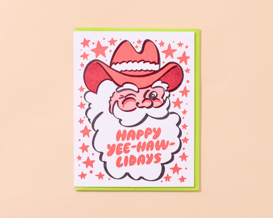 Yee-Haw-lidays Western Santa Card-Greeting Cards-And Here We Are