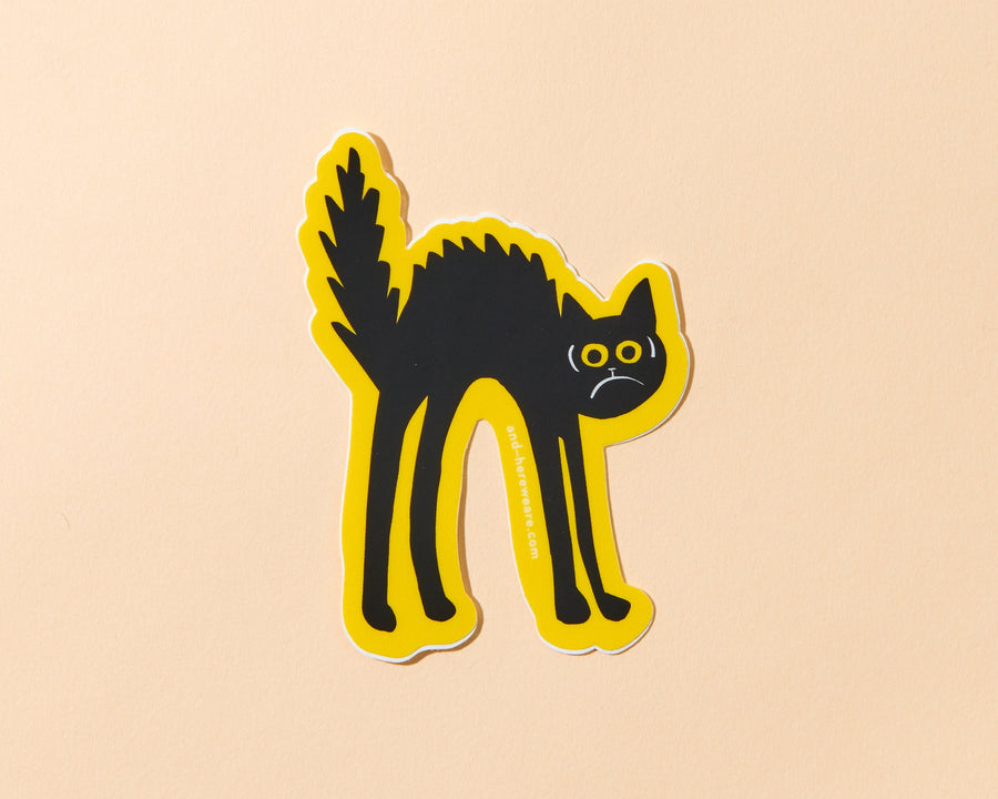 Cute Black Cat' Sticker