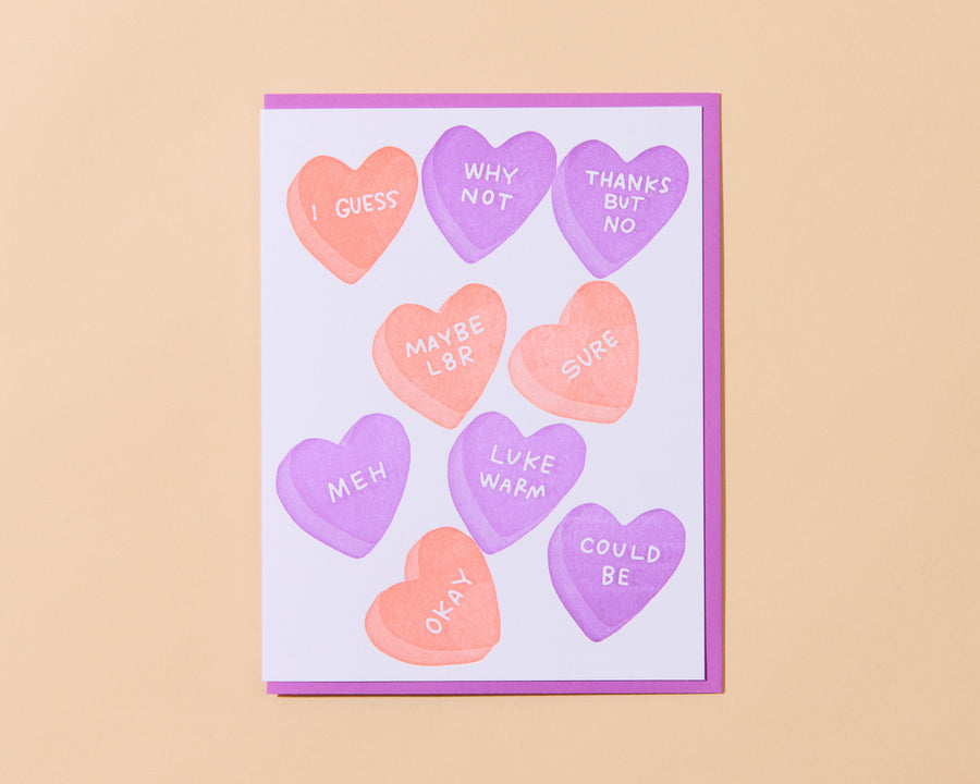 Candy Hearts Valentine Card-Greeting Cards-And Here We Are