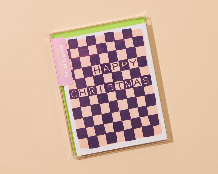 Checkerboard Christmas Card-Greeting Cards-And Here We Are