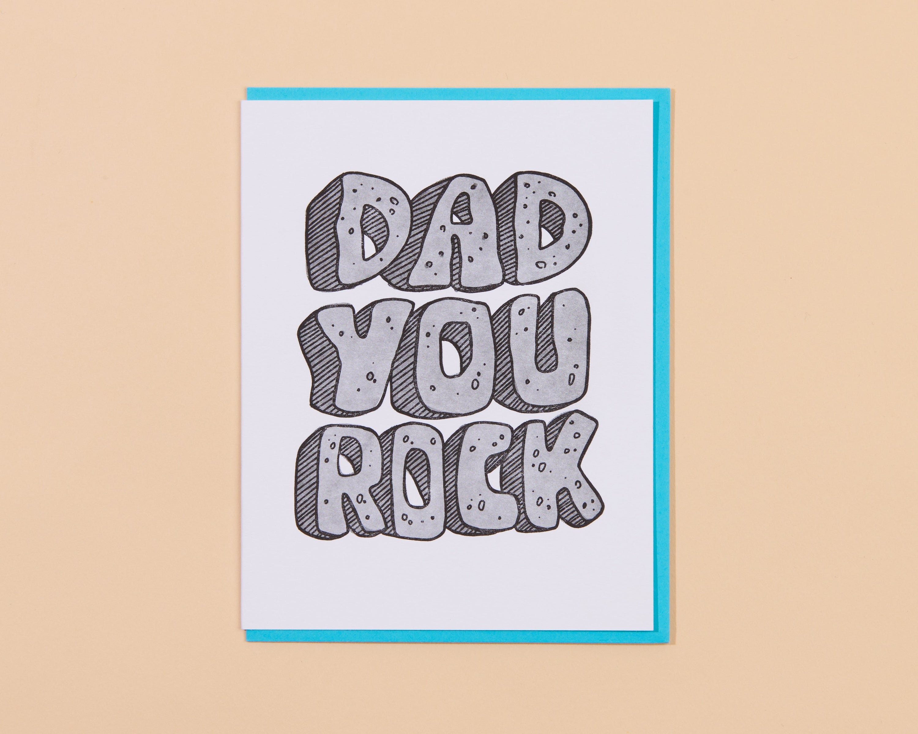 Letterpress Father's Day Card—Dad You Rock (Dad Joke, Funny) And Here