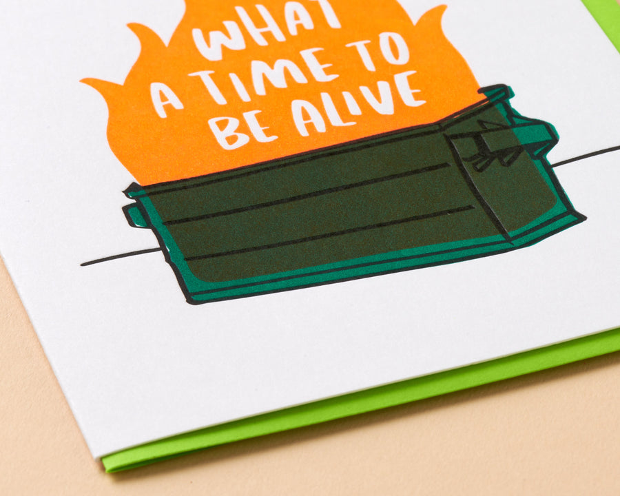 Dumpster Fire Card-Greeting Cards-And Here We Are