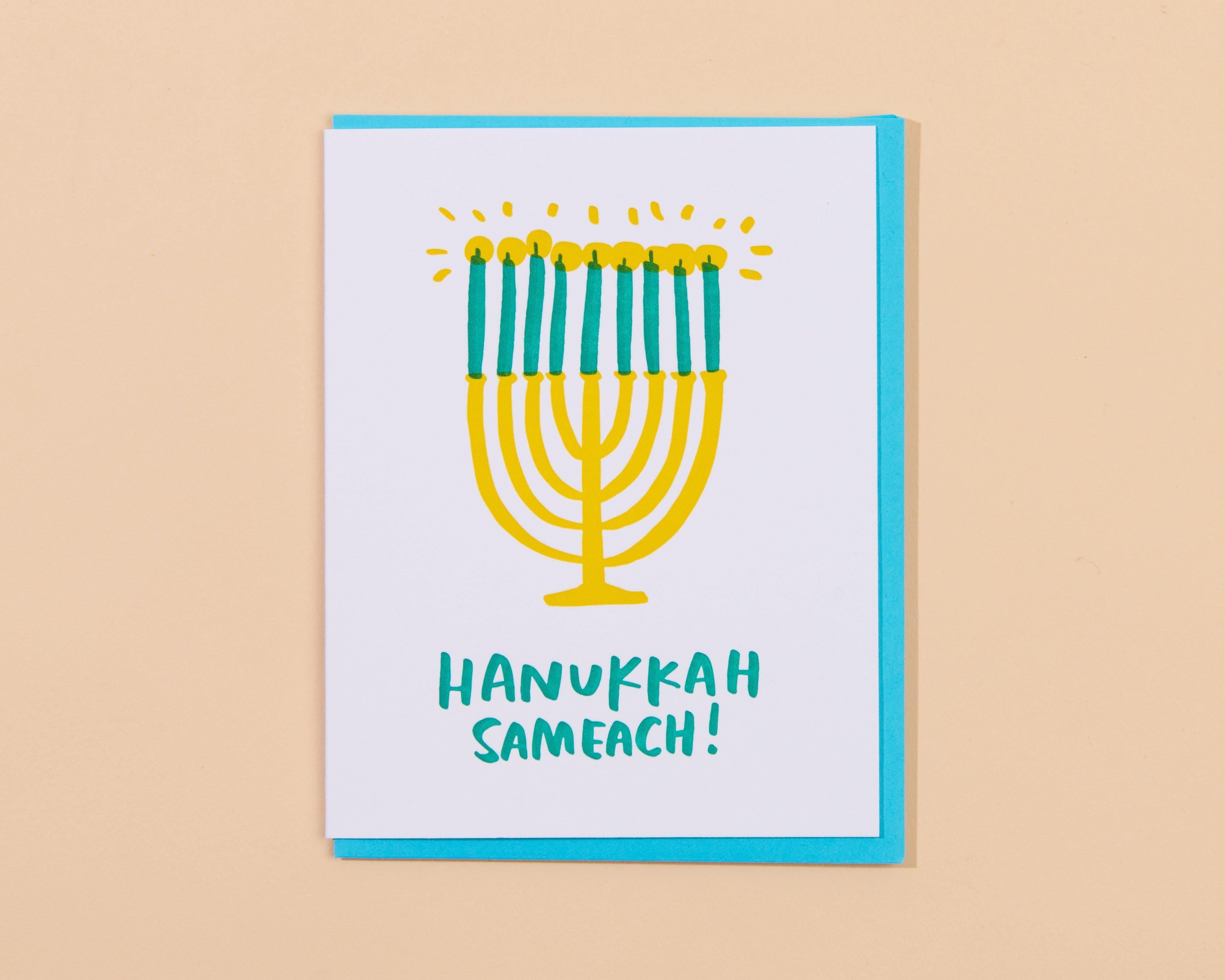 Letterpress Holiday Card—Hanukkah Sameach (Modern, Jewish) – And Here ...