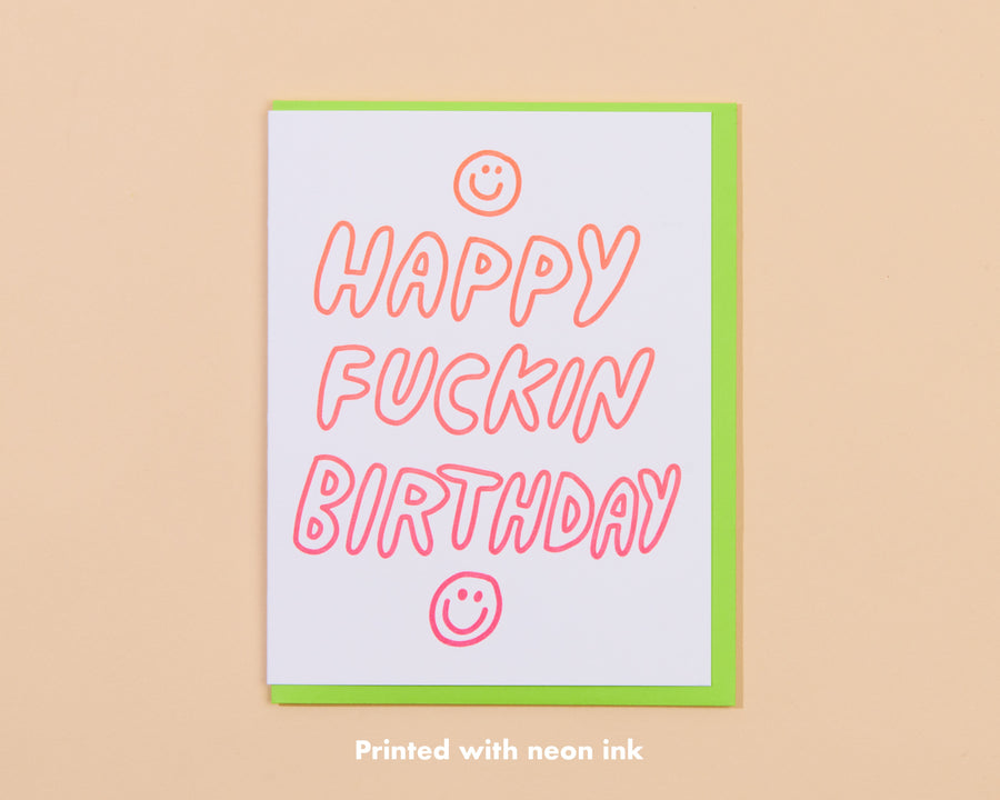 Happy Fuckin Birthday Card-Greeting Cards-And Here We Are