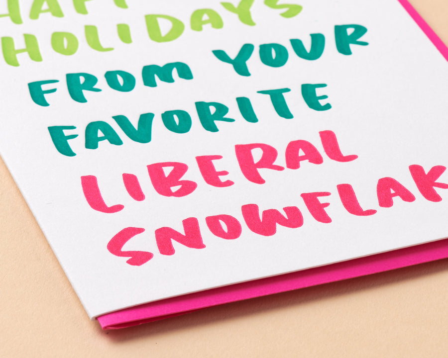 Liberal Snowflake Card-Greeting Cards-And Here We Are