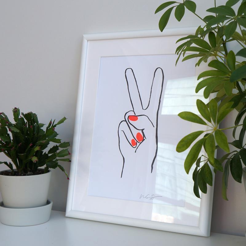 Peace Hand 12x18 Art Print-Art Prints-And Here We Are