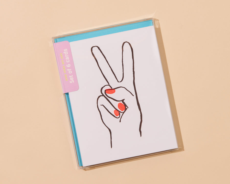 Peace Hand Card-Greeting Cards-And Here We Are