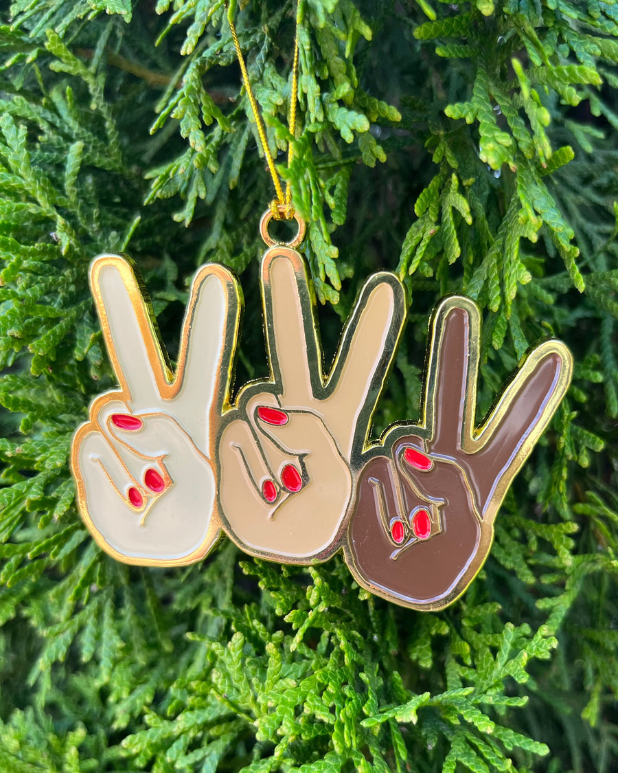 Peace Hand Group Ornament-Ornaments-And Here We Are