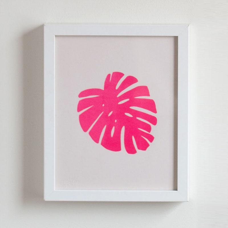 Pink Monstera Leaf 8x10 Art Print-Art Prints-And Here We Are