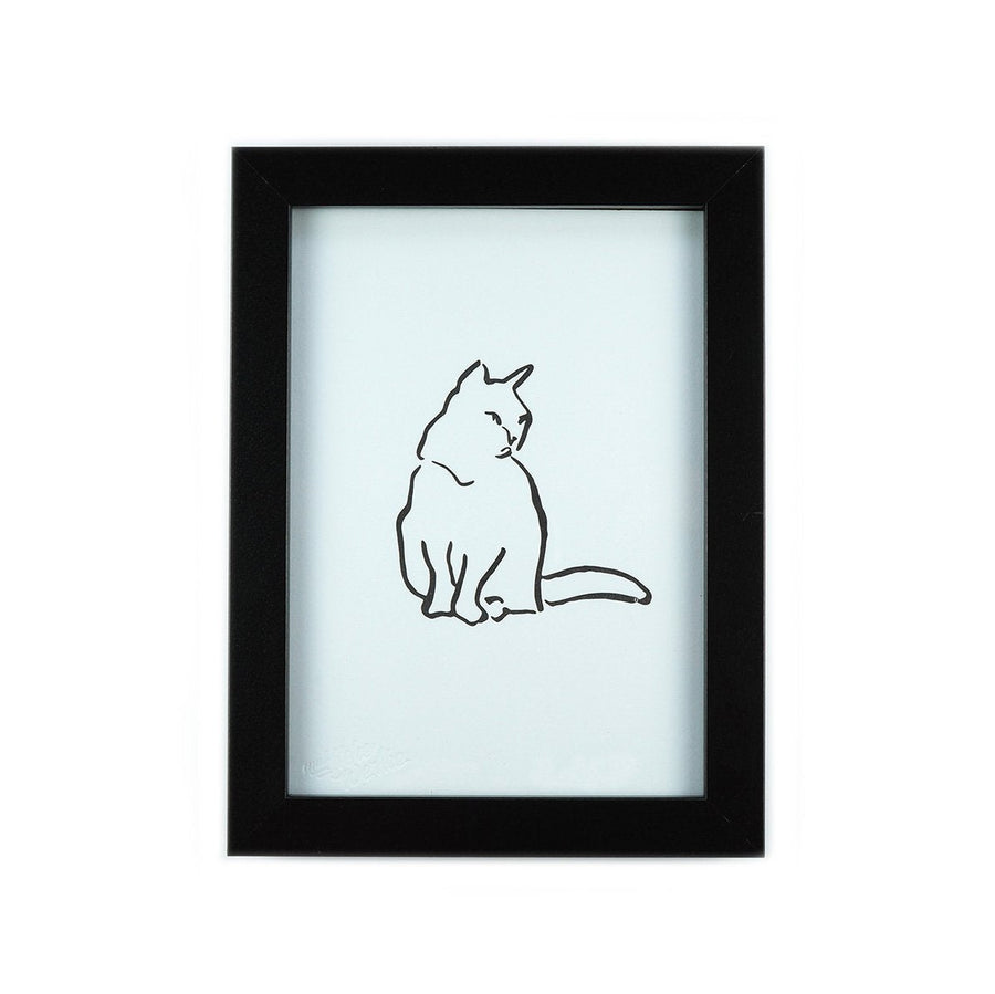 Sitting Cat 5x7 Art Print-Art Prints-And Here We Are
