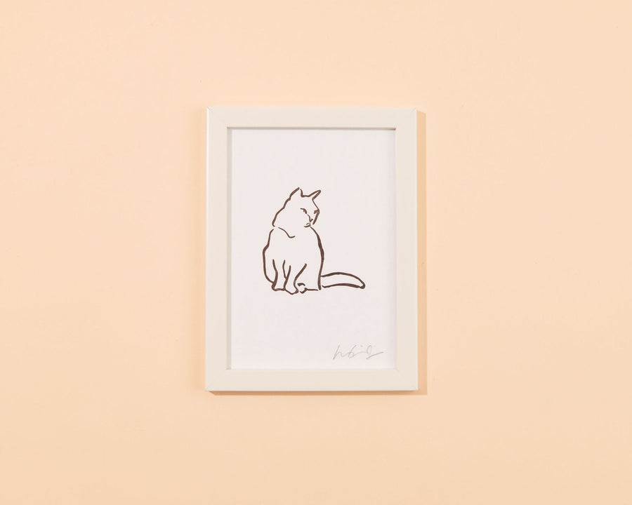 Sitting Cat 5x7 Art Print-Art Prints-And Here We Are