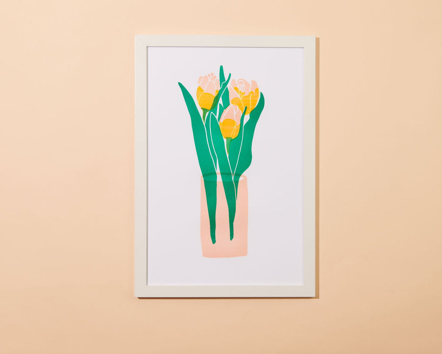 Tulip Vase 12x18 Art Print-Art Prints-And Here We Are
